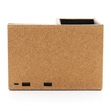 Logotrade promotional merchandise photo of: Cork pen holder and 5W wireless charger