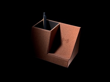 Logo trade promotional items picture of: Cork pen holder and 5W wireless charger