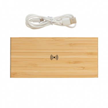 Logotrade promotional giveaways photo of: Bamboo alarm clock with 5W wireless charger