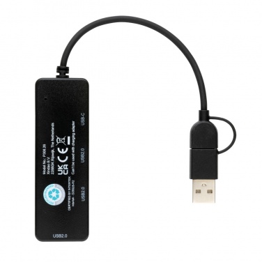 Logo trade promotional items picture of: RCS recycled plastic USB hub with dual input