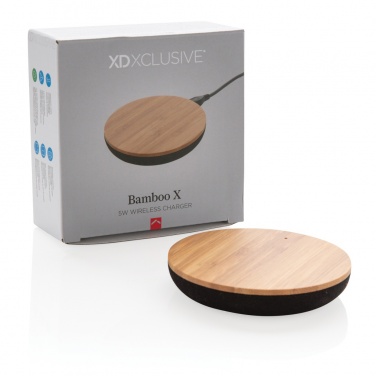 Logo trade promotional products image of: Bamboo X 5W wireless charger