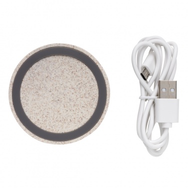 Logotrade promotional items photo of: Wheat Straw 5W round wireless charging pad