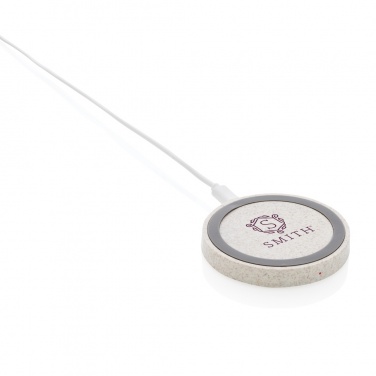 Logotrade promotional merchandise photo of: Wheat Straw 5W round wireless charging pad