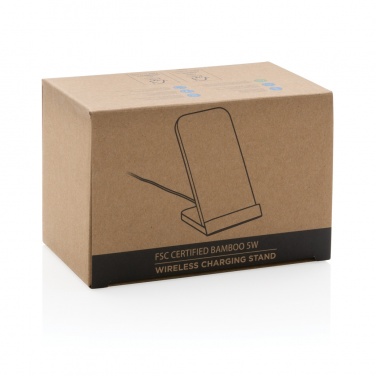 Logotrade promotional merchandise picture of: Bamboo 5W wireless charging stand