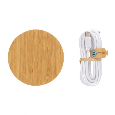 Logo trade promotional item photo of: Bamboo 15W wireless charger