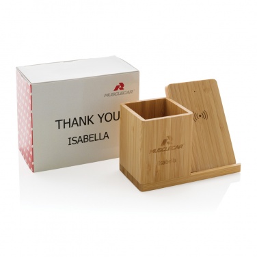 Logotrade promotional gift image of: Calgary bamboo 10W wireless charger