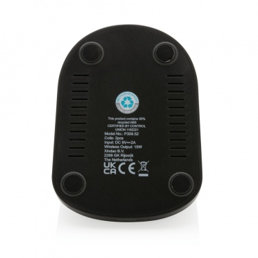 Logo trade promotional merchandise photo of: RCS recycled plastic double coil wireless stand 15W