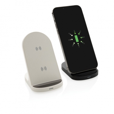 Logotrade promotional merchandise picture of: RCS recycled plastic double coil wireless stand 15W