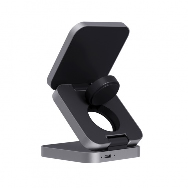 Logo trade promotional gift photo of: Terra RCS recycled aluminum foldable 3 in 1 15W charger