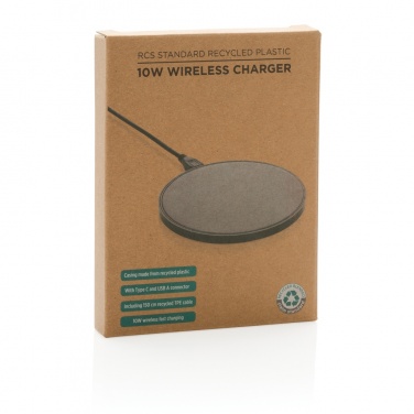 Logotrade promotional giveaway image of: RCS standard recycled plastic 10W wireless charger