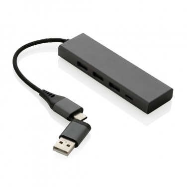 Logotrade advertising product picture of: Terra RCS recycled aluminium hub with 3 USB ports