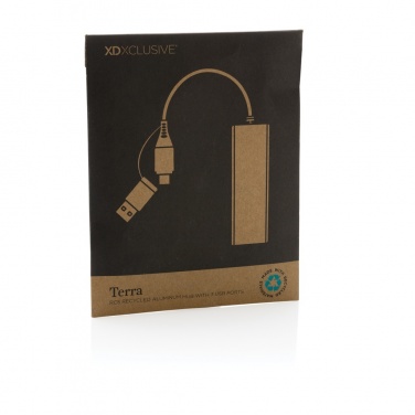 Logo trade promotional items picture of: Terra RCS recycled aluminium hub with 3 USB ports