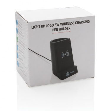 Logo trade promotional products image of: Light up logo 5W wireless charging pen holder