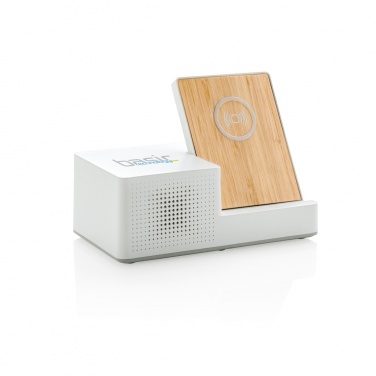 Logo trade promotional giveaway photo of: Ontario 5W wireless charger with speaker
