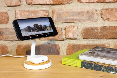 Logotrade promotional merchandise picture of: Ontario RCS rplastic 15W magnetic charging 2 in 1 stand