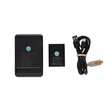 Logo trade promotional merchandise image of: Powerbase RCS recycled plastic 3 in 1 charger with powerbank