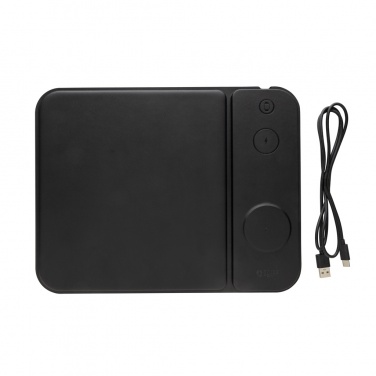 Logotrade promotional product image of: Swiss peak RCS recycled PU 15W 3 in 1 charging mousepad