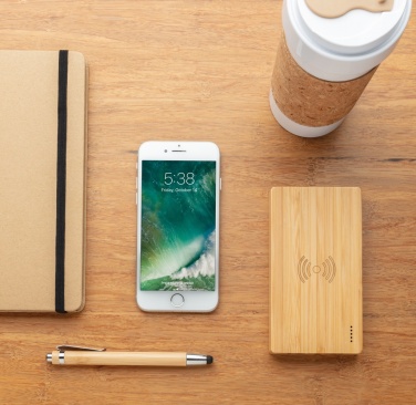Logotrade promotional product image of: Bamboo 4.000 mAh wireless 5W Powerbank