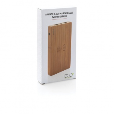 Logotrade promotional merchandise image of: Bamboo 4.000 mAh wireless 5W Powerbank