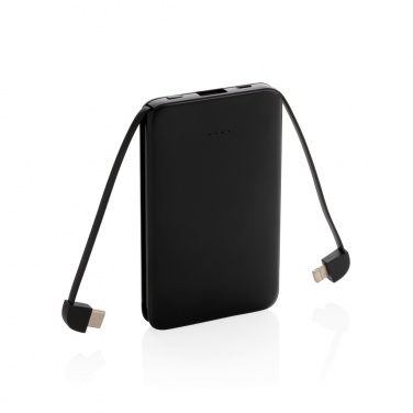 Logotrade promotional items photo of: 5.000 mAh Pocket Powerbank with integrated cables