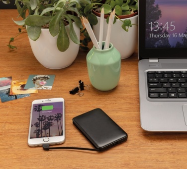 Logotrade promotional items photo of: 5.000 mAh Pocket Powerbank with integrated cables