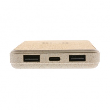 Logotrade promotional item picture of: Cork and Wheat Straw 8.000 mAh 5W wireless powerbank