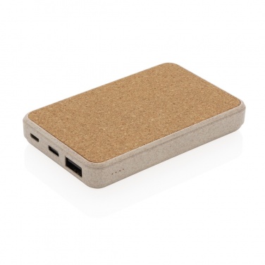 Logo trade promotional gift photo of: Cork and Wheat 5.000 mAh pocket powerbank
