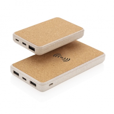 Logo trade corporate gift photo of: Cork and Wheat 5.000 mAh pocket powerbank