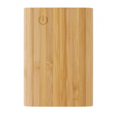 Logo trade business gifts image of: Bamboo 5.000 mAh powerbank