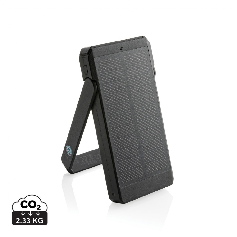 Logo trade promotional giveaways image of: Skywave RCS recycled plastic solar powerbank 10000 mAh
