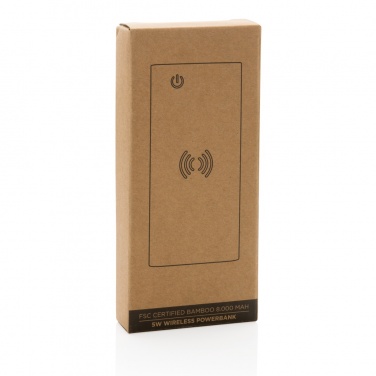 Logotrade promotional gift image of: Bamboo 8.000 mAh 5W wireless powerbank