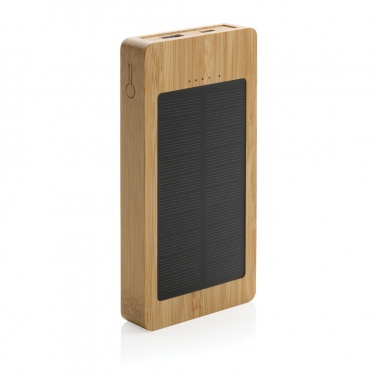 Logo trade promotional product photo of: Sunwick 10.000 mAh Bamboo solar powerbank