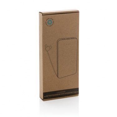 Logo trade promotional items image of: Lockhart RCS recycled plastic 10.000 with integrated cables