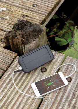 Logo trade advertising products picture of: RCS recycled plastic Solar powerbank with 10W Wireless