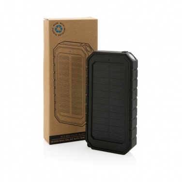 Logotrade promotional giveaway image of: RCS recycled plastic Solar powerbank with 10W Wireless