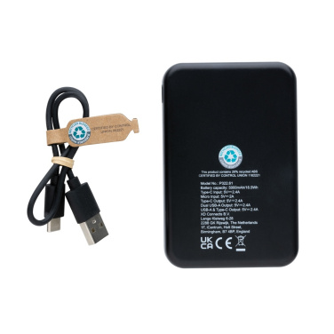 Logo trade advertising products image of: RCS recycled plastic 5.000 mAh powerbank