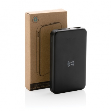 Logotrade promotional gifts photo of: RCS recycled plastic 5.000 mAh 5W wireless powerbank