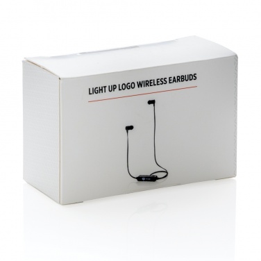 Logo trade corporate gifts image of: Light up logo wireless earbuds