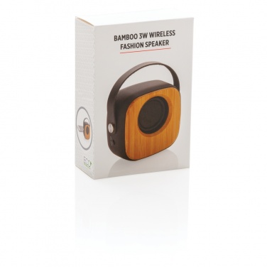 Logo trade corporate gift photo of: Bamboo 3W Wireless Fashion Speaker