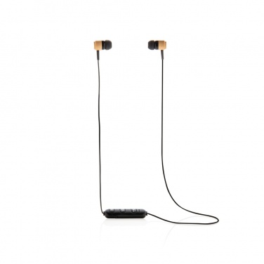 Logo trade business gifts image of: Bamboo wireless earbuds
