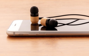 Logo trade promotional gifts picture of: Bamboo wireless earbuds