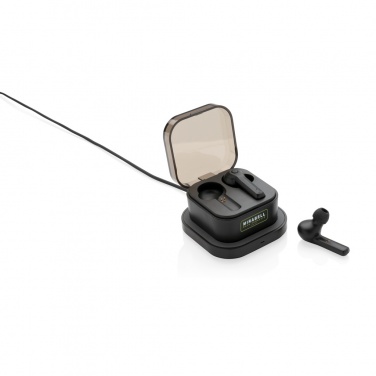 Logo trade business gifts image of: TWS earbuds in wireless charging case