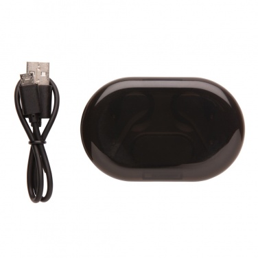 Logotrade promotional merchandise image of: Light up logo TWS earbuds in charging case