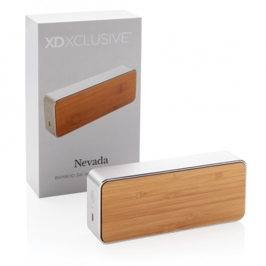 Logotrade promotional gift image of: Nevada Bamboo 3W wireless speaker