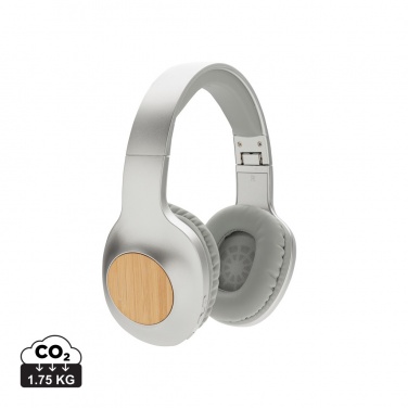 Logo trade promotional gifts picture of: Dakota Bamboo wireless headphone