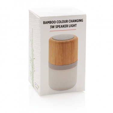 Logo trade advertising products image of: Bamboo colour changing 3W speaker light