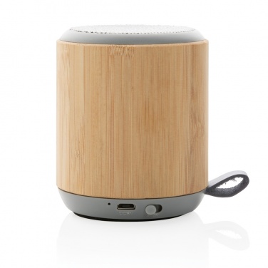 Logotrade promotional item picture of: Bamboo and fabric 3W wireless speaker
