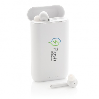 Logo trade promotional item photo of: Liberty TWS earbuds with 5.000 mAh powerbank