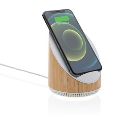 Logotrade advertising product image of: Ovate bamboo 5W speaker with 15W wireless charger