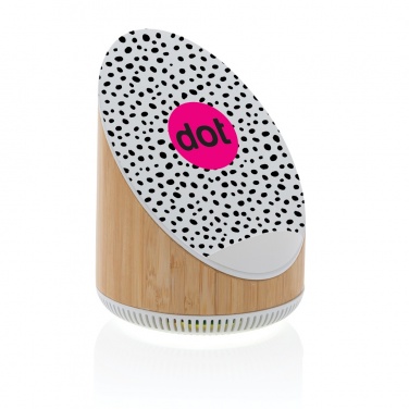 Logo trade promotional products picture of: Ovate bamboo 5W speaker with 15W wireless charger